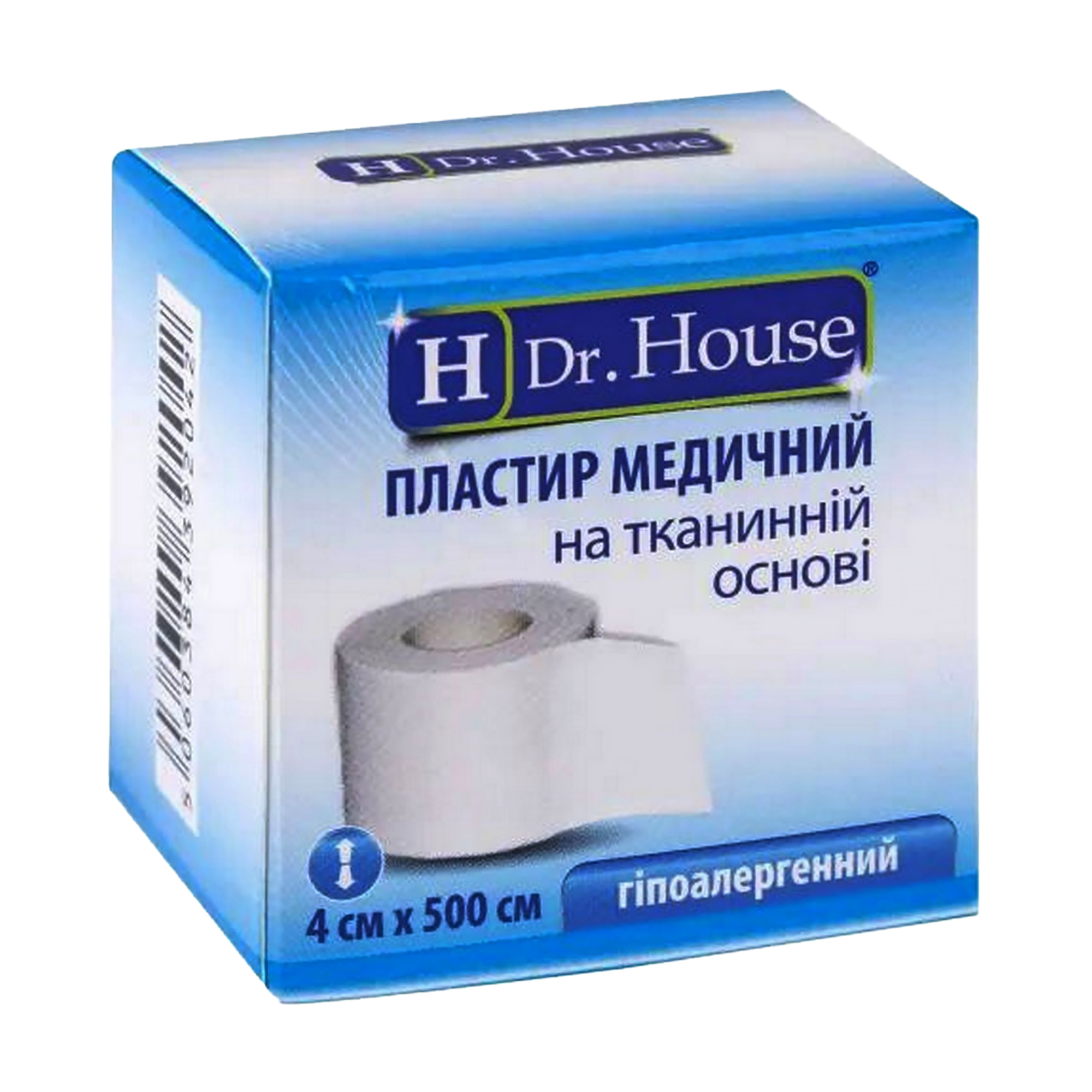 Пластир Dr. House на тканинній основі, у картонній упаковці, 4*500 см, 1 шт